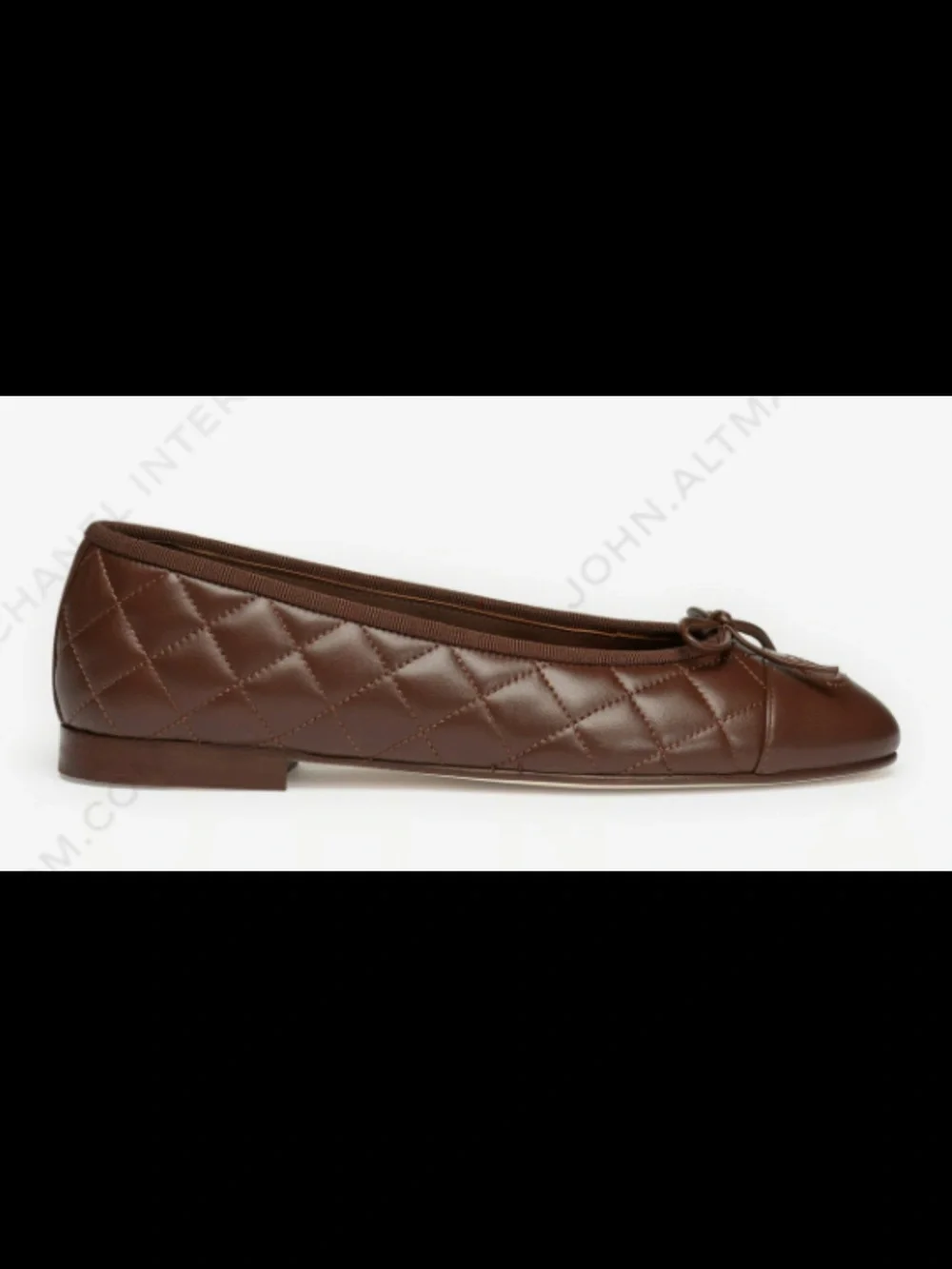CHANEL Brown Quilted Leather Ballet Flats New in box